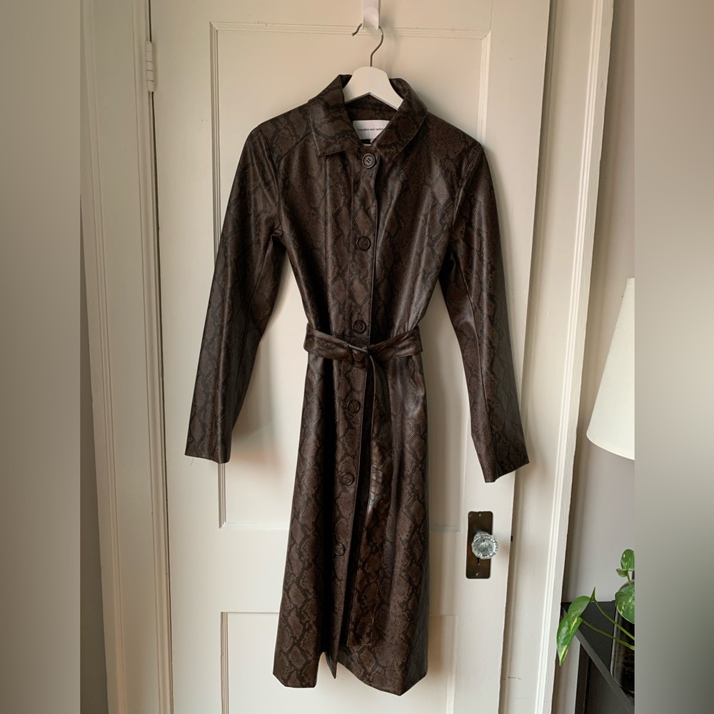 Faux Snakeskin Trench